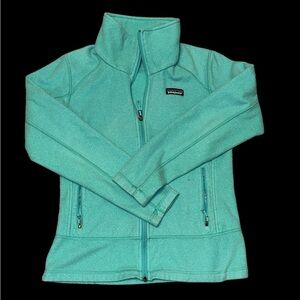 Patagonia sky blue fleece full zip sz M